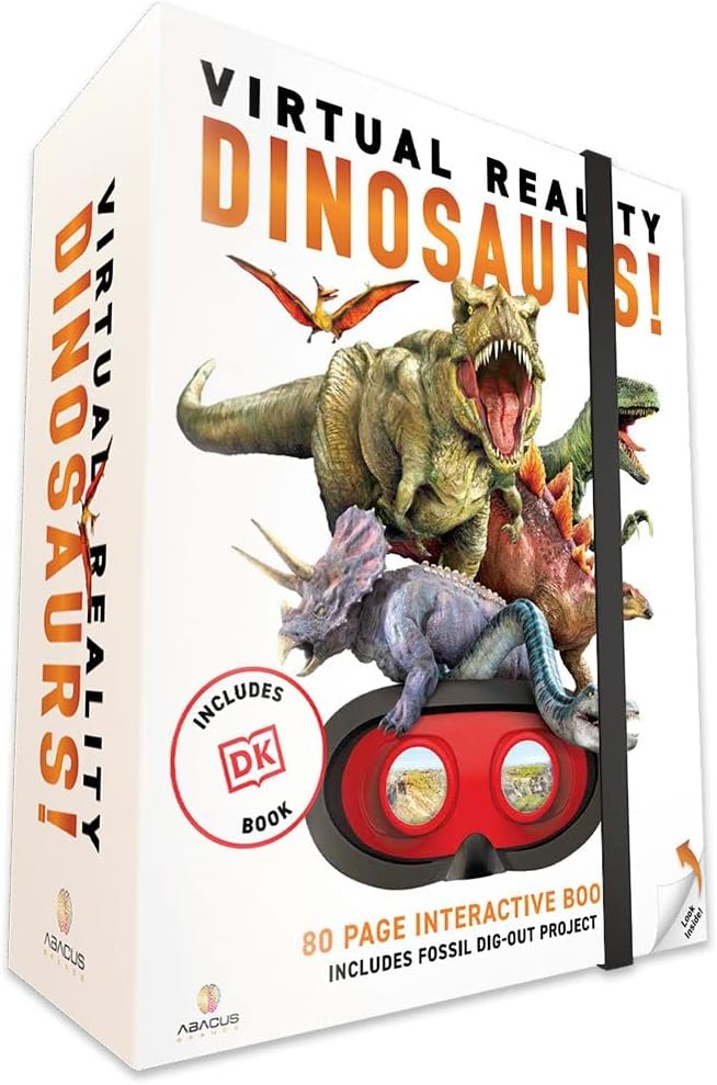 Abacus Brands Virtual Reality Dinosaurs - Illustrated Interactive VR Book and STEM Learning Activity Set