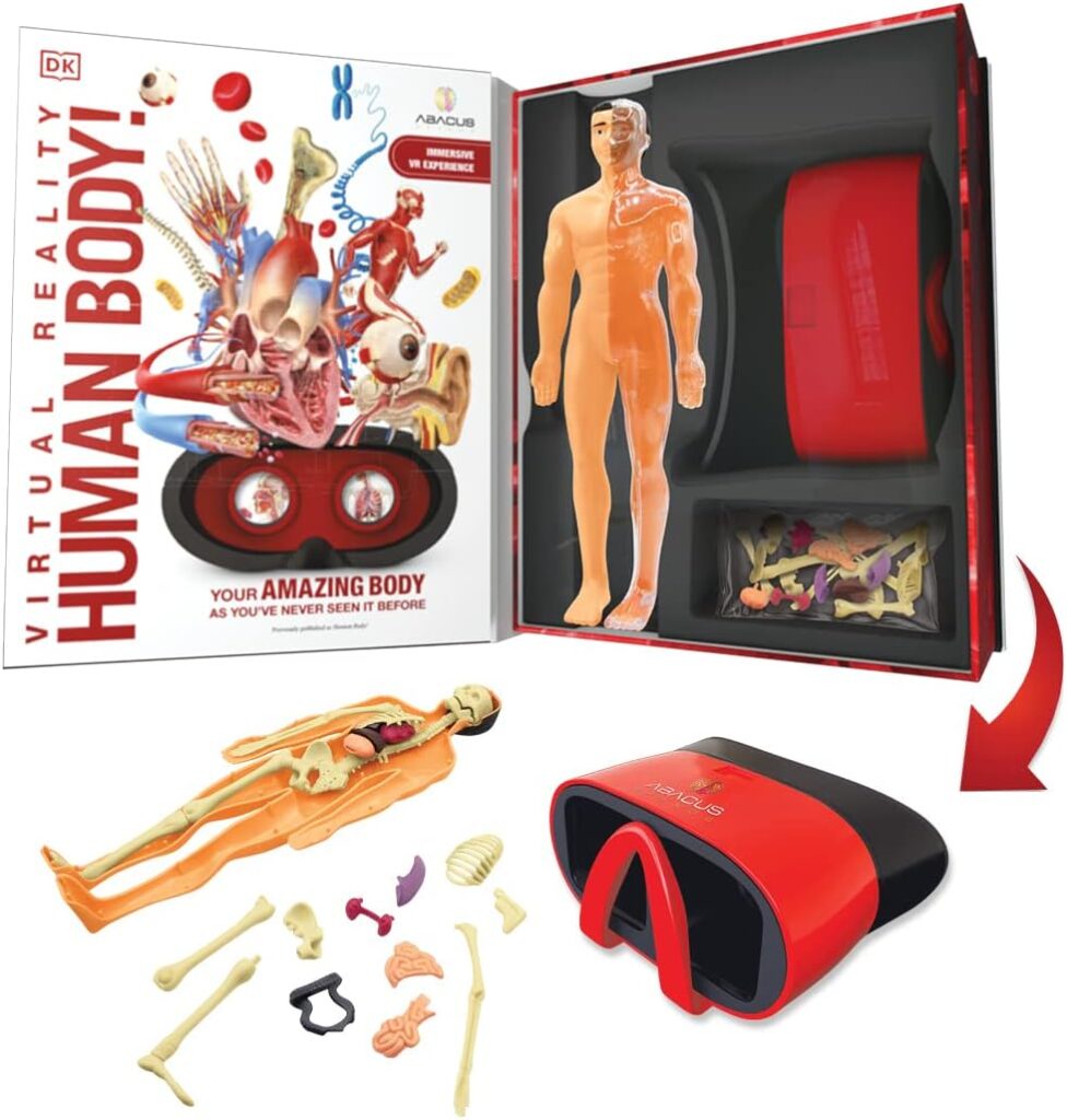 Abacus Brands Virtual Reality Human Body - Illustrated Interactive VR Book and STEM Learning Activity Set