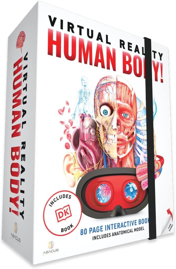 Abacus Brands Virtual Reality Human Body - Illustrated Interactive VR Book and STEM Learning Activity Set