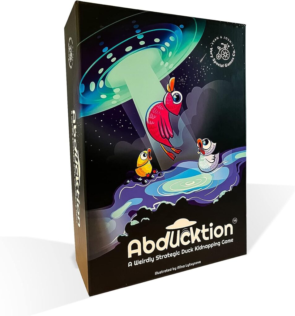 Abducktion: A weirdly Strategic Duck Kidnapping Game, 15-Minutes of Light Strategy of Ducks, a UFO, and Mind-Bending, Shape-Finding Logic!