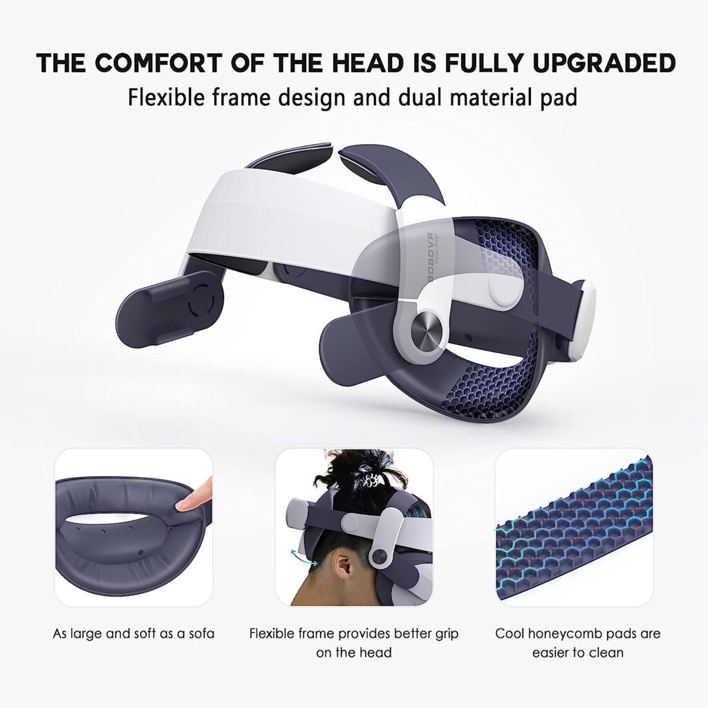 BOBOVR M2 Plus Head Strap Twin Battery Combo Accessories,Compatible with Quest 2,Dual Battery Pack + Magnetic Charging Dock