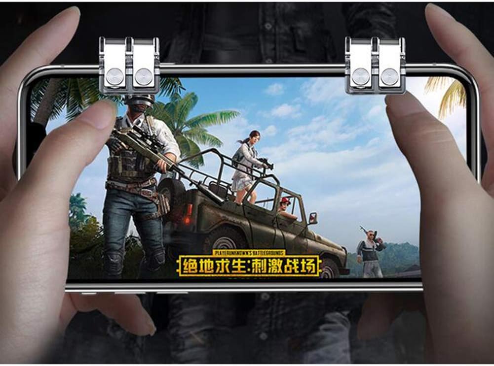 COONLINE 4PCS PUBG Trigger Mobile Game Triggers Cell Phone Game Controller Gamepad Sensitive Shoot and Aim Buttons Shooter Handgrip for Joystick Fire Button - 2 Pair(L1R1)