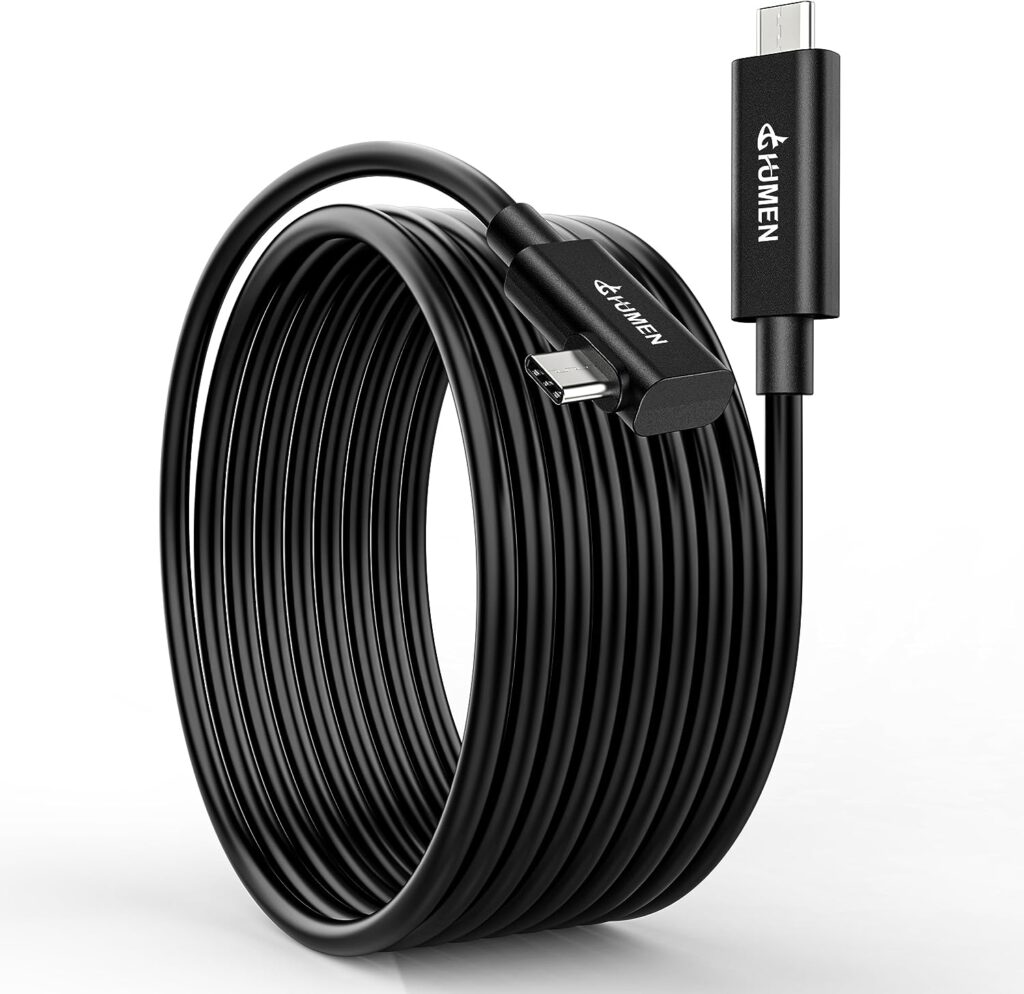 DGHUMEN Cable 16FT USB C 3.2 Gen1 Fiber Optic Cable USB C to C 5 Gbps High Speed Data Compatible with Quest 2 Virtual Reality Headsets and Gaming PC