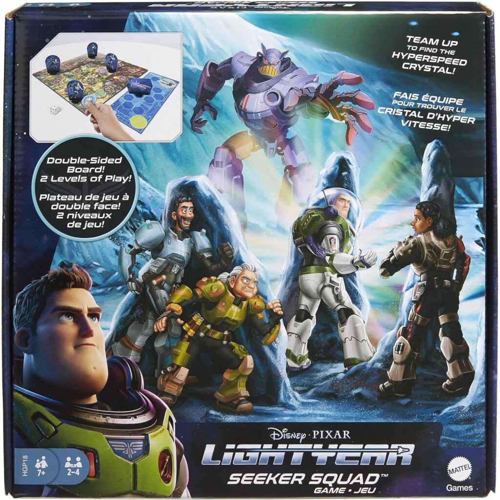 Disney Pixar Lightyear Seeker Squad Board Game 2 Level Play, 2 to 4 Players Cooperative Teamwork, Movie Theme, Gift for Kids and Lightyear Fans Ages 7 Years  Up