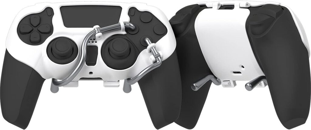 EXknight Leverback FPS Mechanical Paddles Attachment, Back Buttons Gaming Paddles for PS5 Controller (White)