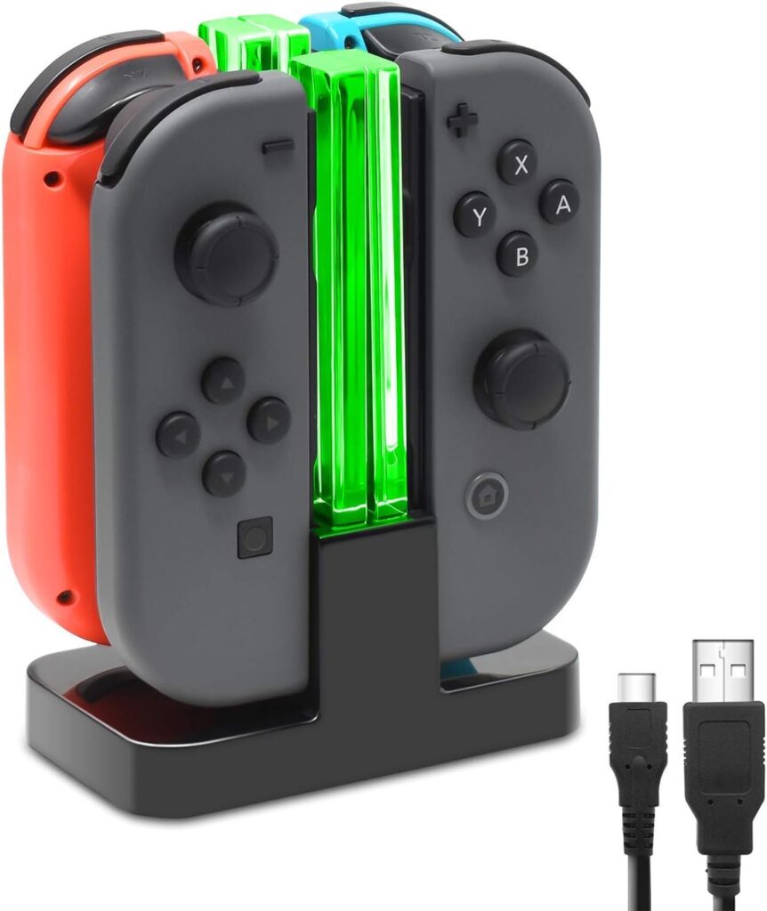 FastSnail Charging Dock Compatible with Nintendo Switch for Joy Con  OLED Model Controller with Lamppost LED Indication, Charger Stand Station with Charging Cable