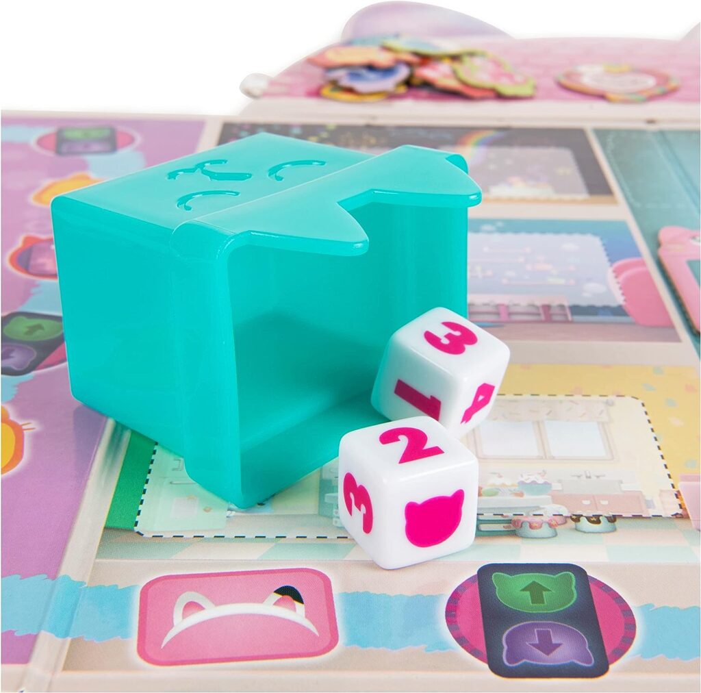 Gabby’s Dollhouse, Meow-Mazing Board Game Based on The DreamWorks Netflix Show with 4 Kitty Headbands, for Families  Kids Ages 4 and up