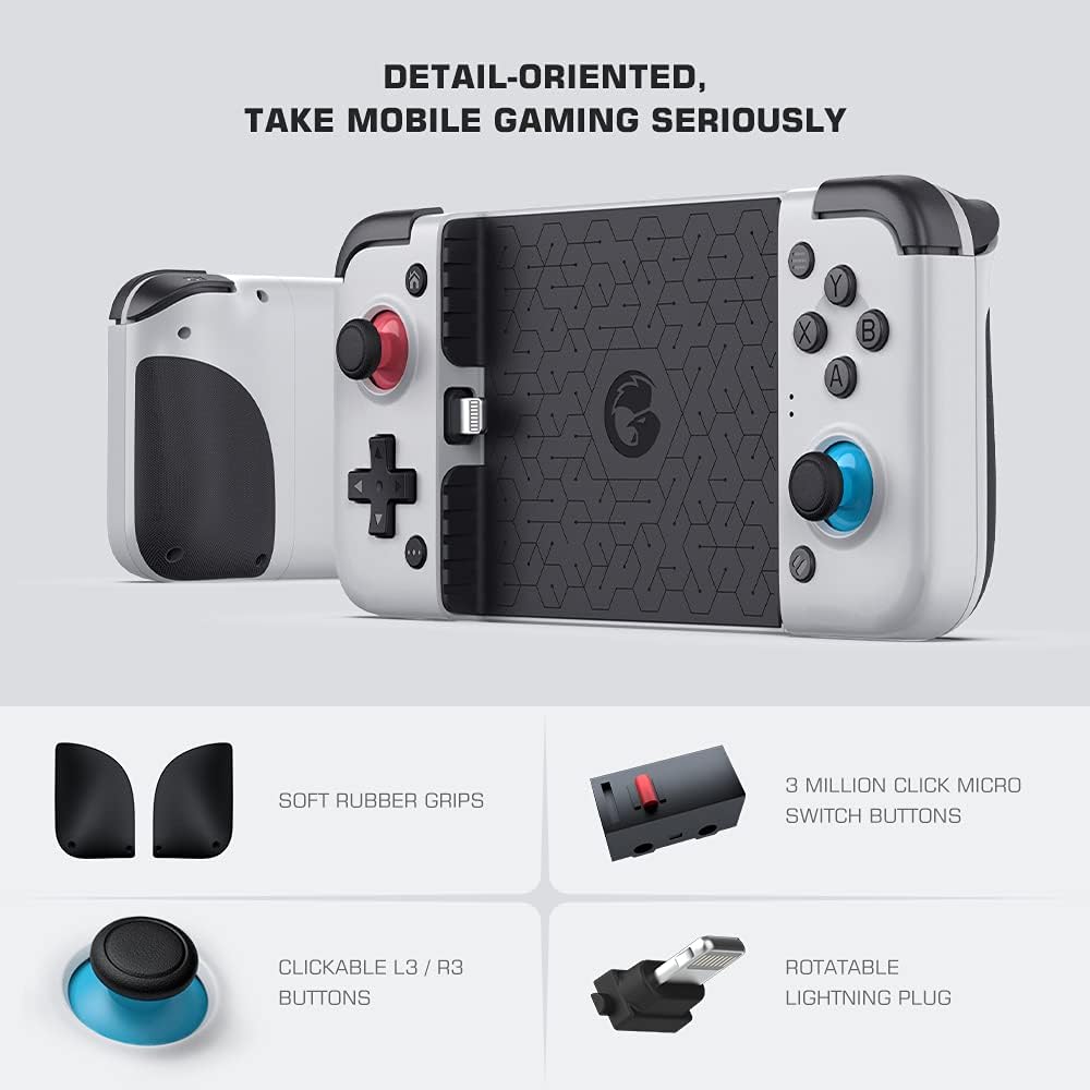 GameSir X2 Lightning Gamepad Mobile Game Controller for iOS, Wired Phone Controller for iPhone, support MFi Apple Arcade Games and Cloud Gaming