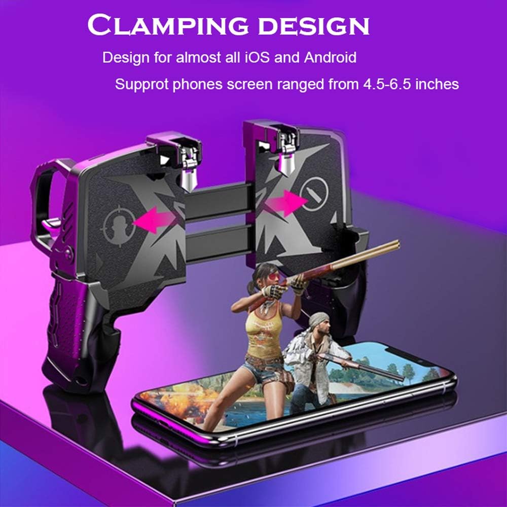 GOFOYO K21 Mobile Game Controller for PUBG/Call of Duty/Fortnite,aim Trigger Fire Buttons L1R1 Shooter Sensitive Joystick,Gamepad for 4.7-6.5 inch iPhone  Android Phone