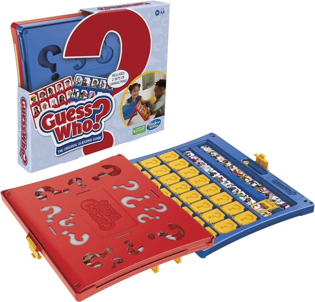Guess Who? Original, Easy to Load Frame, Double-Sided Character Sheet, 2 Player Board Games for Kids, Guessing Games for Families, Ages 6 and Up