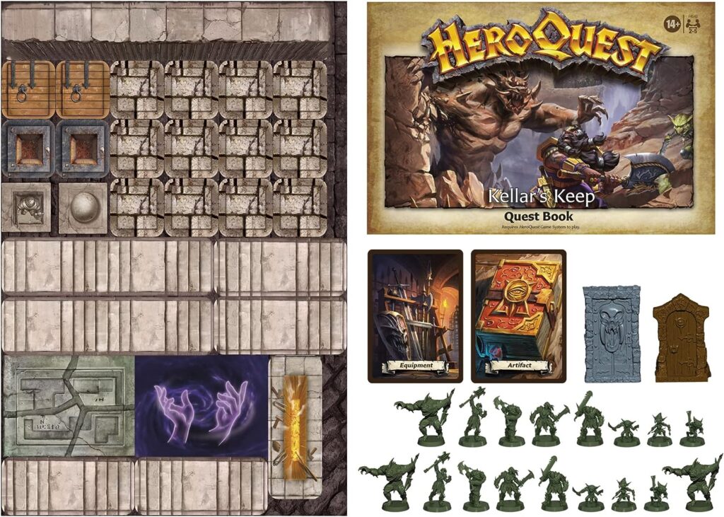 Hasbro Gaming Avalon Hill HeroQuest Kellars Keep Expansion, Dungeon Crawler Board Game for Ages 14 and Up 2-5 Players Requires HeroQuest Game System to Play