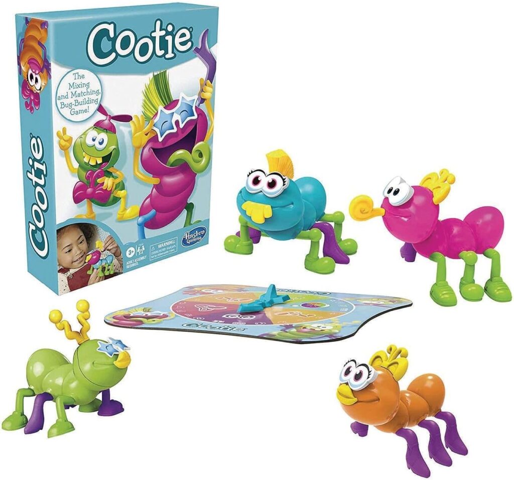 Hasbro Gaming Cootie Mixing and Matching Bug-Building Kids Game, Easy and Fun Games for Kids, Preschool Games for 2-4 Players, Kids Board Games, Ages 3 and Up