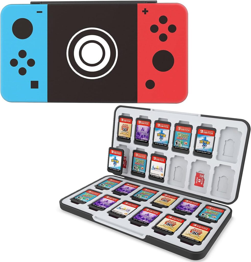 HEIYING Game Card Case for Nintendo Switch Game Card or Micro SD Memory Cards,Custom Pattern Switch OLED Game Memory Card Storage with 24 Game Card Slots and 24 Micro SD Card Slots.
