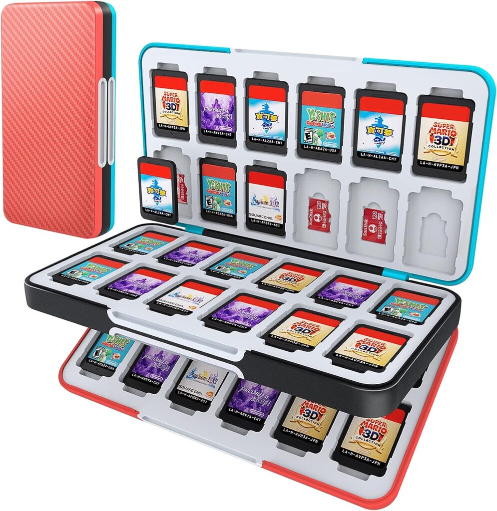 HEIYING Game Card Case for Nintendo SwitchSwitch OLED,Customized Pattern Switch Lite Game Card Case with 48 Game Card Slots and 24 Micro SD Card Slots.