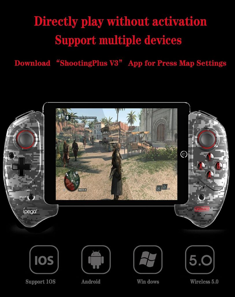 ipega-PG-9083A Game joystick MFI Wireless 5.0 Smart PUBG Mobile Game Controller Retractable for iOS Android(6.0 above system) Mobile Smartphone Tablet/PC /PS3