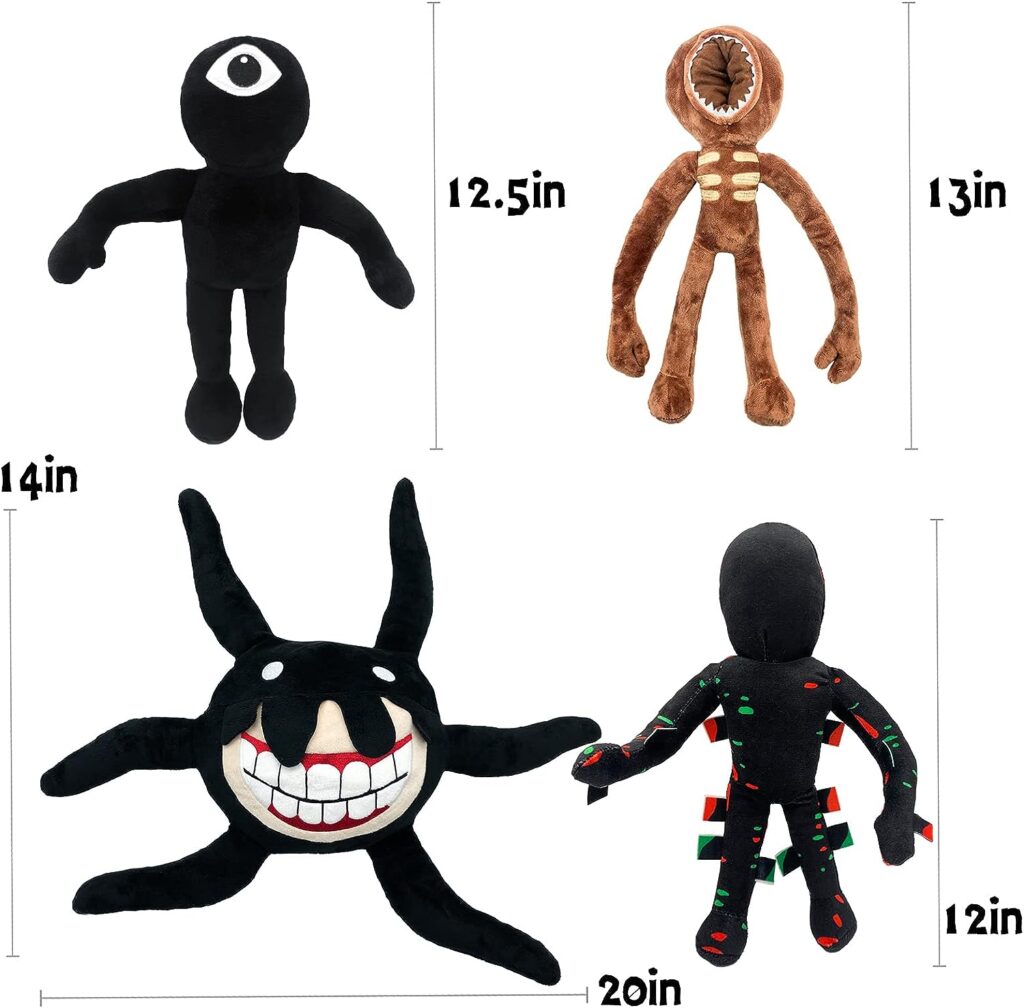Lesome Doors Plushies New Monster Horror Game Stuffed Figure Great Choice for Easter Basket Stuffers Birthday Gifts Doors Plush Party Favors (A-4PCS)