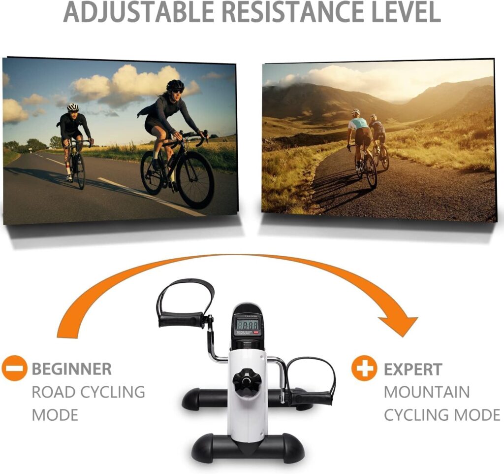 Mini Exercise Bike TODO Pedal Exerciser Foot Peddler Portable Therapy Bicycle with Digital Monitor