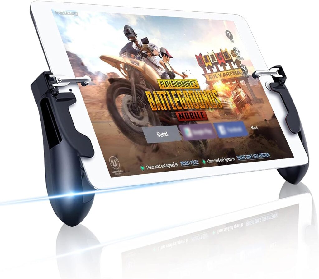 Mobile Game Controller for iPad/Tablets, Sensitive Shoot Aim Gamepad Trigger for PUBG/Knives Out, Handgrip for Tablet  Smartphones