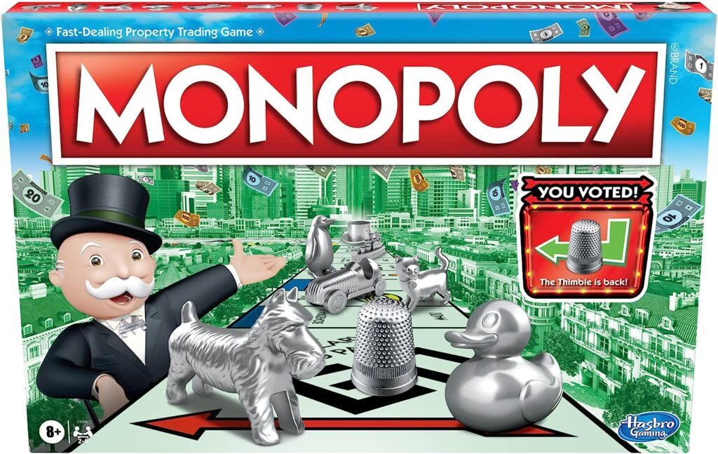 Monopoly Game, Family Board Games for 2 to 6 Players  Kids Ages 8 and Up, Includes 8 Tokens (Token Vote Edition)