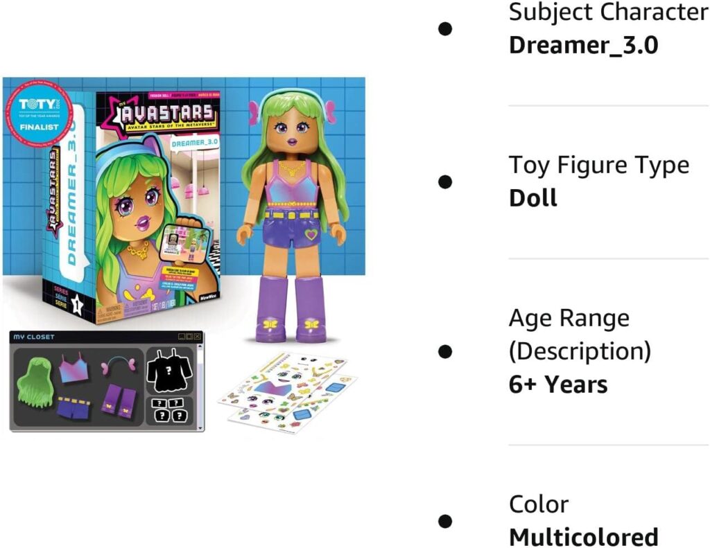 My Avastars Dreamer 3.0 - 11 Fashion Doll with Extra Outfit - Personalize Over 100 Looks