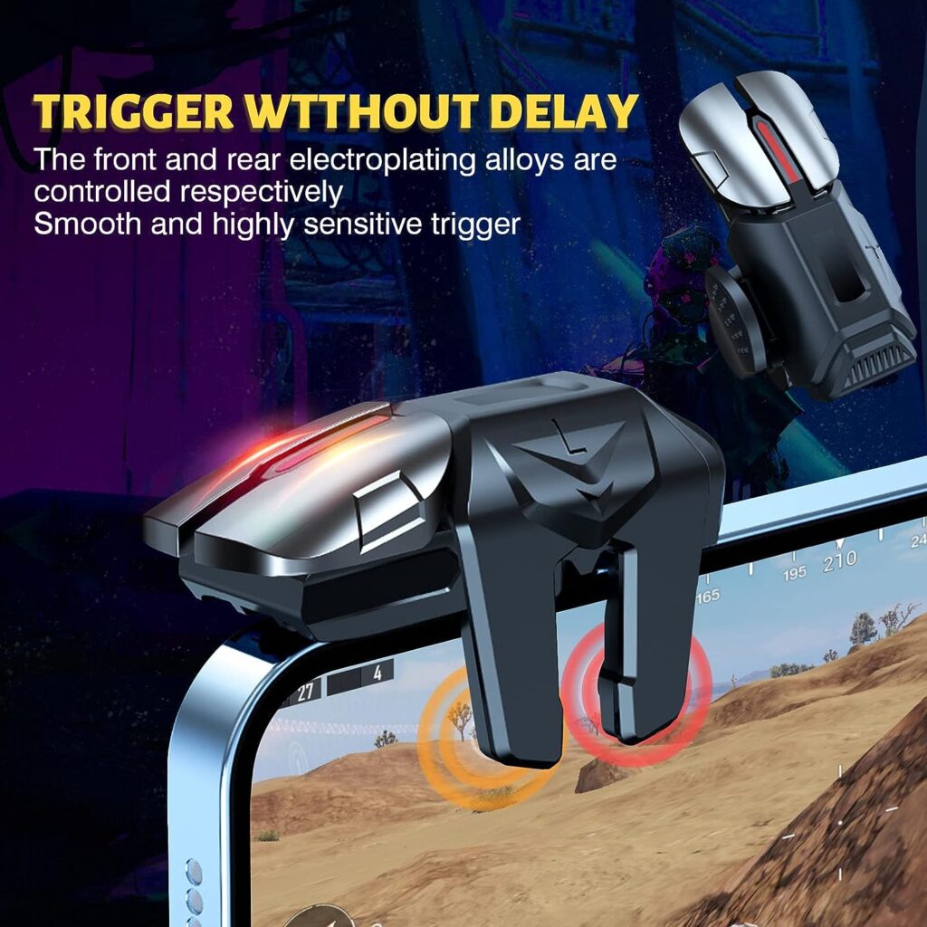 Newseego 2022 New Model Mobile Game Controller Trigger,Mobile Game Accessories 6 Finger Trigger Sensitive Shoot Target Buttons Smartphone Game Controller Gamepad for PUBG/Survival Rules/Knives Out