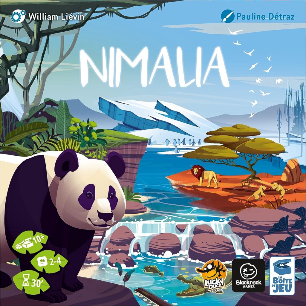 Nimalia Board Game | Animal Themed Strategy Game | Territory Building Game | Fun Family Game for Kids and Adults | Ages 10+ | 2-4 Players | Average Playtime 25-30 Minutes | Made by Lucky Duck Games