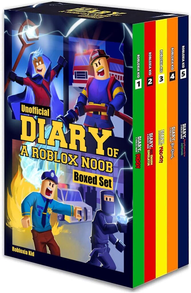 Robloxia Kid Diary of a Roblox Noob: Boxed Set 1-5 Video Game Adventure Stories for Young Kids, Gaming Fans - Unofficial Merch, Roblox Book Collection Series - Gift for Children, Gamer Boys  Girls