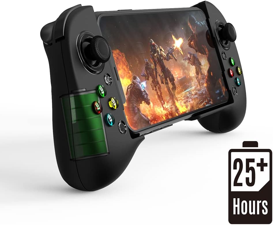 ShanWan Mobile Game Controller for iPhone with Phone CASE Support, Bluetooth Wireless Gamepad - PS Remote Play, Xbox Cloud, Steam Link, GeForce Now, MFi Apple Arcade Games-Long Battery Life