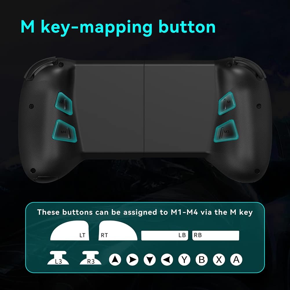 ShanWan Mobile Game Controller for iPhone with Phone CASE Support, Bluetooth Wireless Gamepad - PS Remote Play, Xbox Cloud, Steam Link, GeForce Now, MFi Apple Arcade Games-Long Battery Life