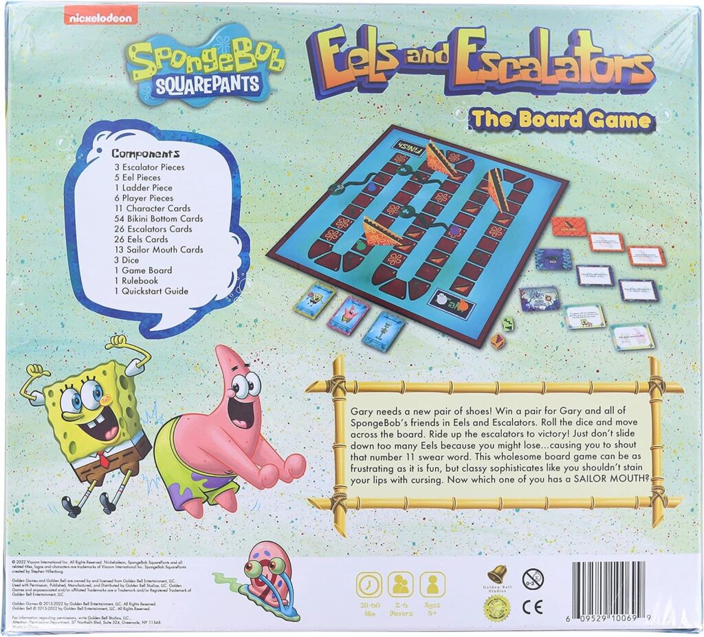 Spongebob Squarepants Eels and Escalators Board Game