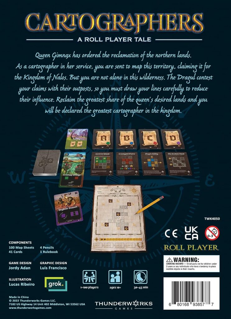 Thunderworks Games: Cartographers, A Roll Player Tale Multi-Award-Winning Strategy Boxed Board Game, 30 to 45 Minute Play Time, 1 to 100 Players, For Ages 12  Up