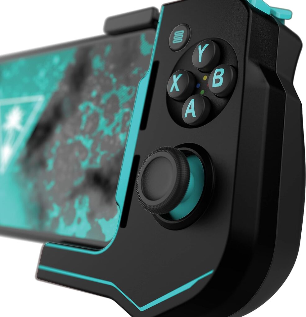 Turtle Beach Atom Mobile Game Controller with Bluetooth for Cloud Gaming on Android Mobile Devices with Compact Shape, Console Style Controls, Low Latency Bluetooth - Black/Teal