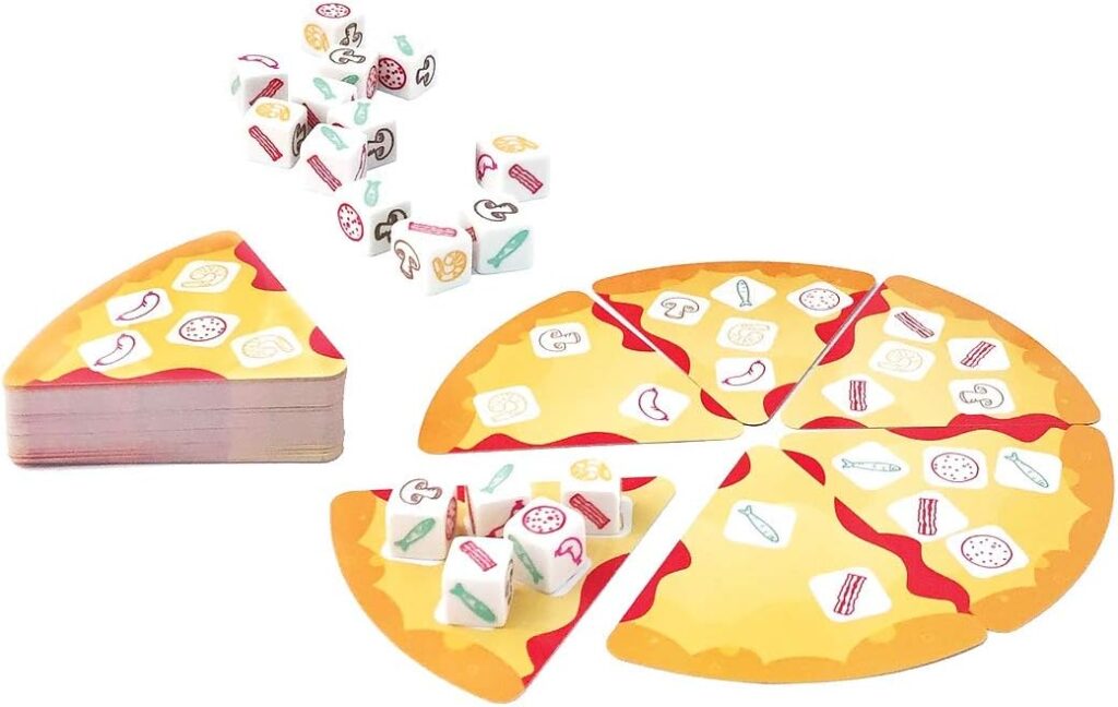 University Games Pizza Party Dice Fast  Frantic Dice Game for Kids ,2 player