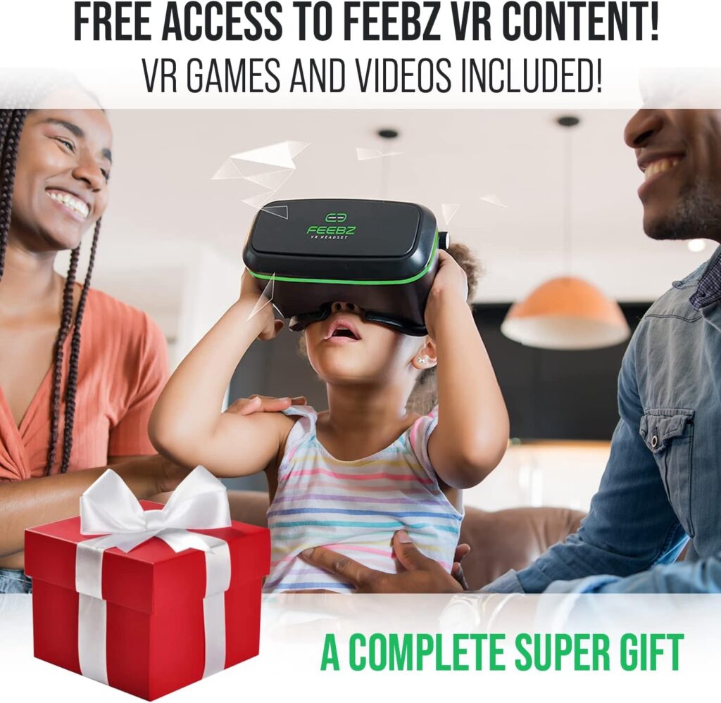 Virtual Reality Headset for Kids - for Android | Includes Built-in Button + Remote Controller for Android | VR Goggles Set for Phones 4.5-6.5 - Green