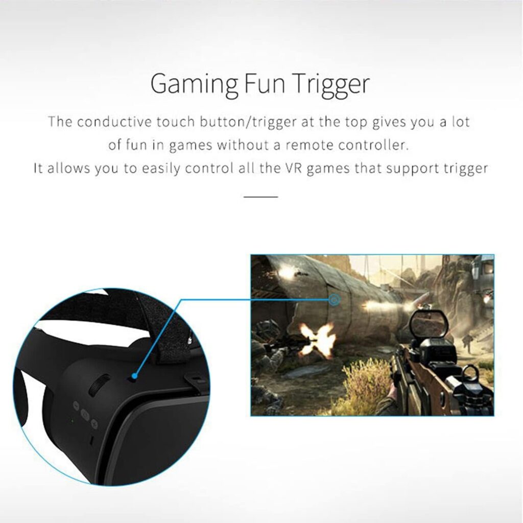 VR Headset Virtual Reality Goggle with Wireless Remote Controller, 3D VR Glasses for 3D Movies Video Play Games, VR Set for IOS Android Phone for iPhone 13 12 11 Pro Mini X R S Max Samsung Galaxy