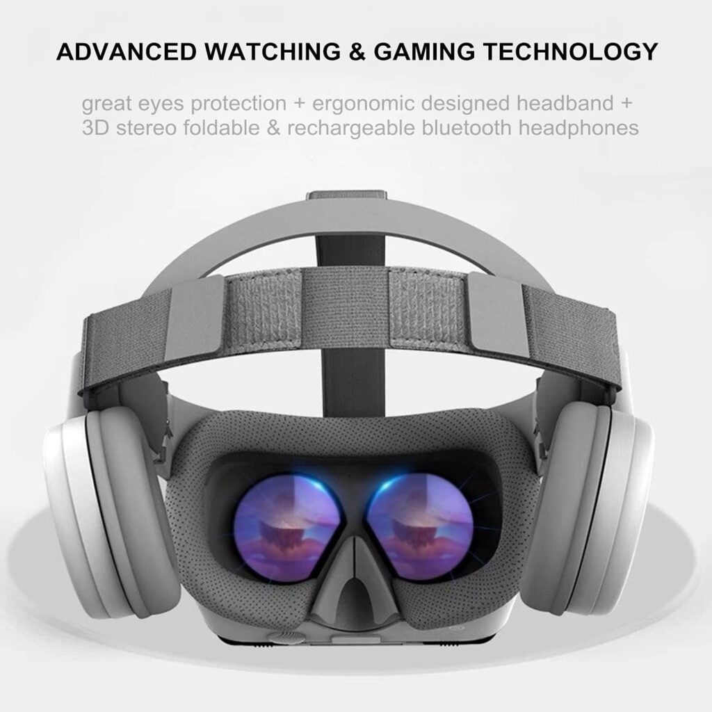 VR Headset, Virtual Reality Headset w/Controller  Headphones for Kid Adult Play 3D Game Movie, Universal VR Set Glasses Goggle Bundle for PC Android Phone for iPhone 13 12 11 Pro X S R Max Samsung