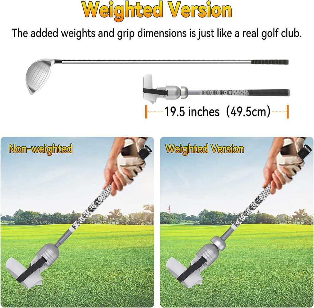 Weighted VR Golf Club for Meta Quest 2/Oculus Quest 2, Aluminum Golf Club Handle with Realistic Grip and Two Straps, by ZHGM (Silver)